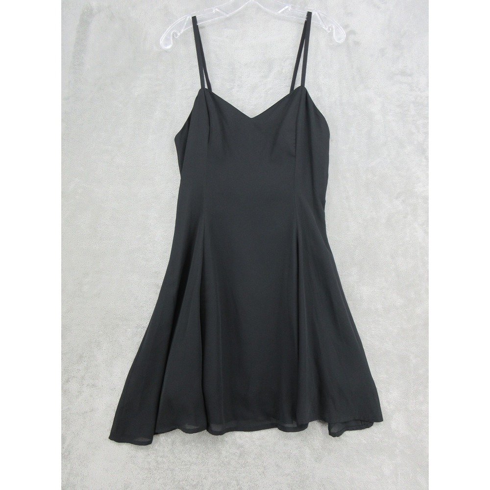 Vintage Dianne B Dress Womens Size M Sweetheart Mini Pleated Babydoll Black 90s